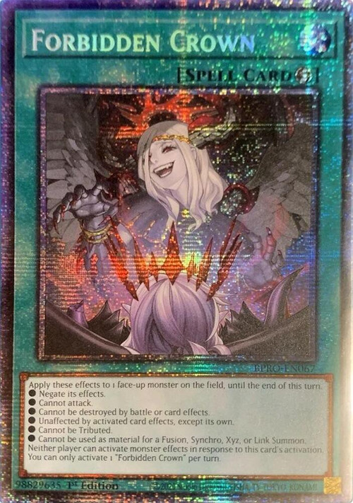 遊戯王 BPRO-EN067 禁じられた聖冠 Forbidden Crown (英語版 1st Edition シークレットレア) Burst Protocol YuGiOh Trading Card Game Burst Protocol Single Card Starlight Rare
