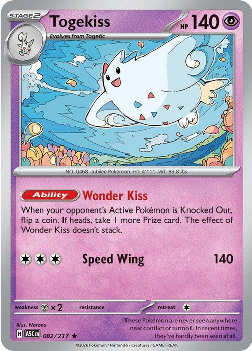 togekiss ex pokemon card 085/197 Holo - Obsidian Flames [3Y] Hurricane Wing (50x) Flip 4 coins Togekiss #203 Prices | Pokemon