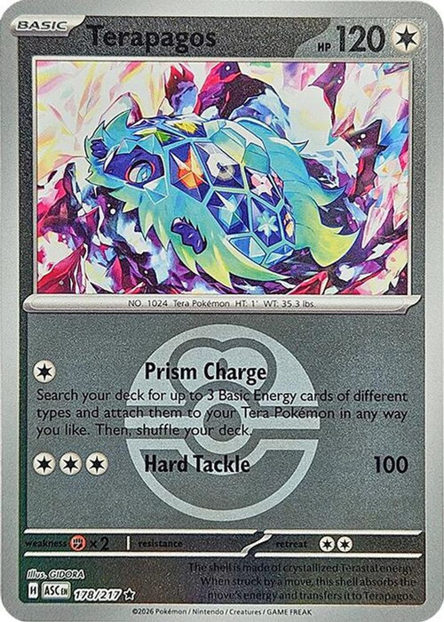 Pokemon Trading Card Game Ascended Heroes Single Card Rare Terapagos 178 Love Ball - ToyWiz Pokemon Trading Card Game Ascended Heroes Single Card Rare Terapagos 178 Love Ball - ToyWiz