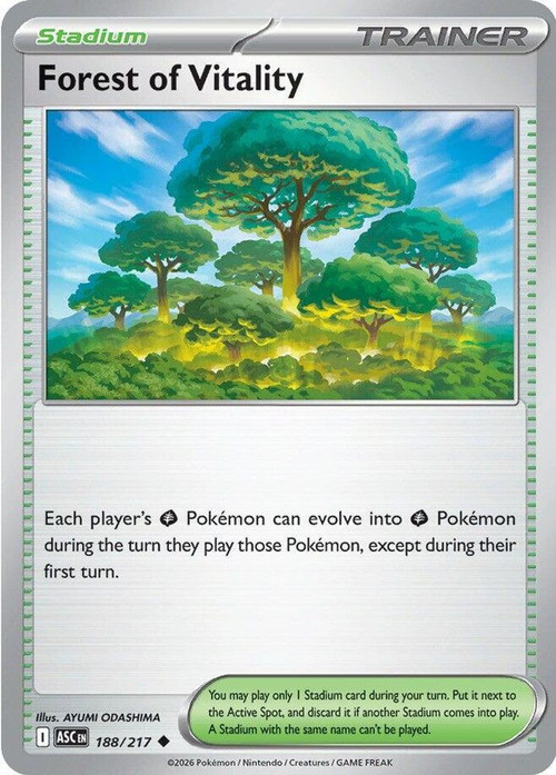 tree pokemon card Pokemon Trading Card Game Ascended Heroes Single Card Uncommon Forest of  Vitality 188