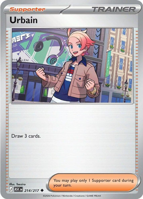 pokemon tcg draw 3 cards Pokemon Trading Card Game Ascended Heroes Single Card Uncommon Urbain 214