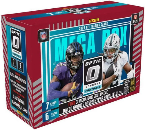 NFL Panini 2025 Donruss Optic Football Trading Card MEGA Box 6