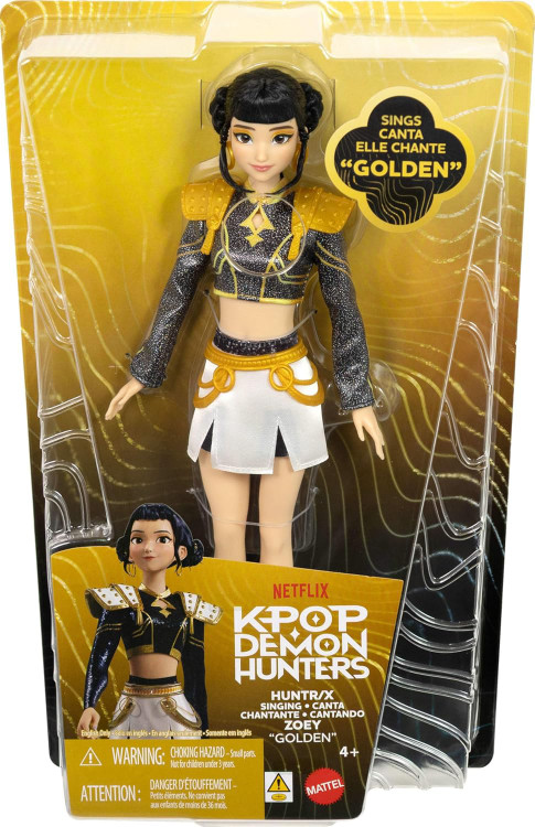 KPop Demon Hunters HUNTRX Zoey 12 Singing Doll Sings Canta, Golden