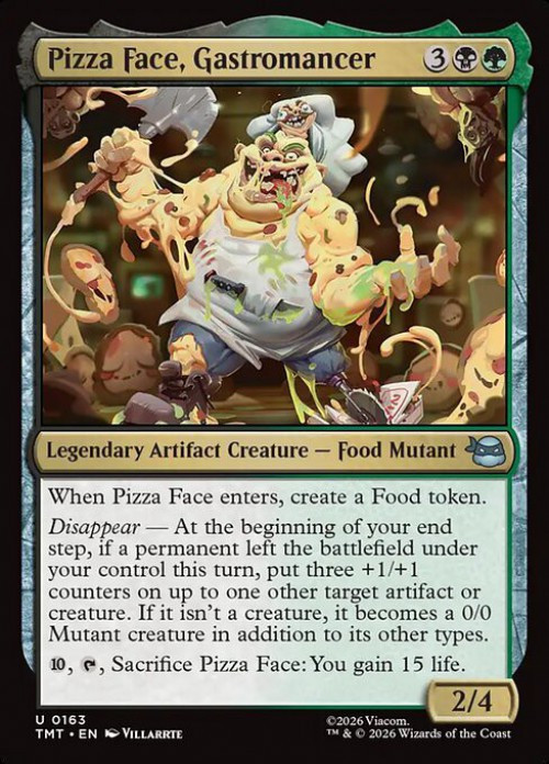 Magic The Gathering Teenage Mutant Ninja Turtles Single Card Uncommon Pizza Face, Gastromancer 163 - ToyWiz Magic The Gathering Teenage Mutant Ninja Turtles Single Card Uncommon Pizza Face, Gastromancer 163 - ToyWiz