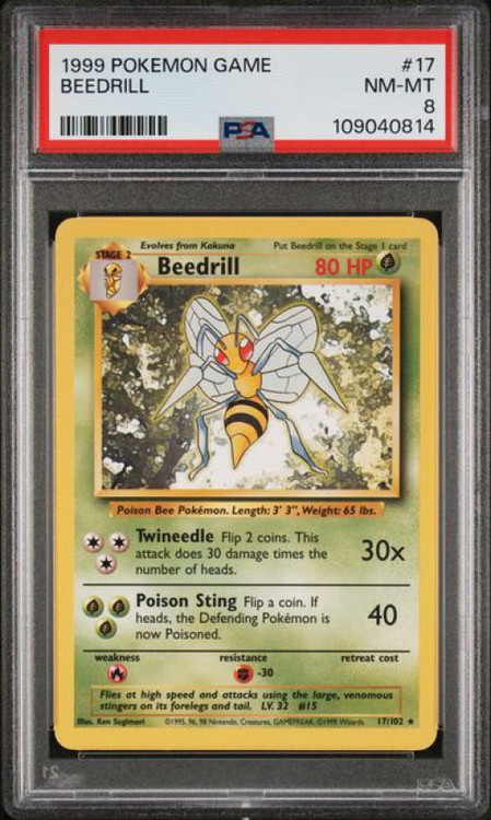 beedrill pokemon card value 17 102 Base Set (Unlimited) 17/102  The Nerd Multiverse Stage 2 All Pokmon TCG card images The Pokmon Company Pokemon Card - Beedrill Base
