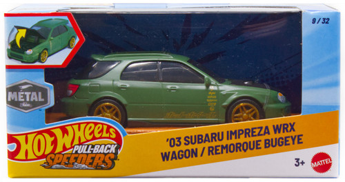 Hot Wheels Pull-Back Speeders 03 Subaru Impreza WRX 143 Diecast