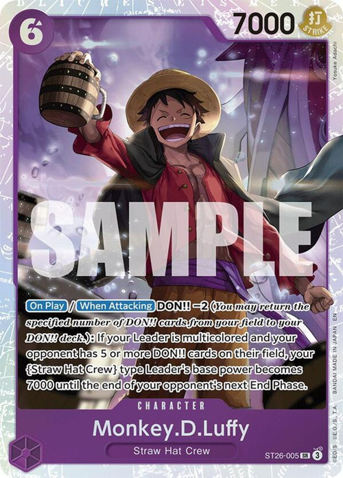 One Piece Trading Card Game Starter Deck 26 PURPLEBLACK Monkey.D.Luffy Single Card Super Rare Monkey.D.Luffy ST26-005 - ToyWiz One Piece Trading Card Game Starter Deck 26 PURPLEBLACK Monkey.D.Luffy Single Card Super Rare Monkey.D.Luffy ST26-005 - ToyWiz