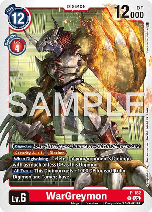 Trading Card Game Advanced Booster Digimon Generation Promo WarGreymon P-182 Reprint、ToyWiz、kayou
