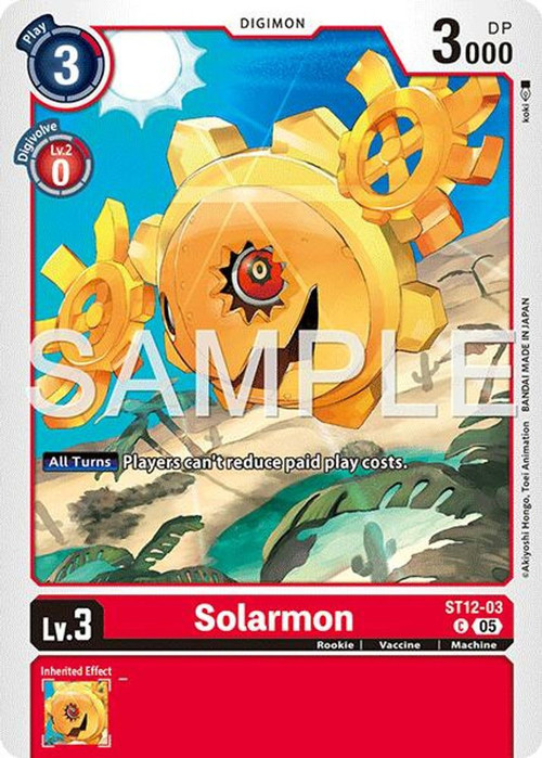 Trading Card Game Advanced Booster Digimon Generation Common Solarmon ST12-03 Reprint、ToyWiz、kayou
