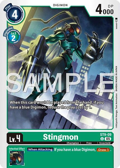Trading Card Game Advanced Booster Digimon Generation Uncommon Stingmon ST9-09 Reprint、ToyWiz、kayou