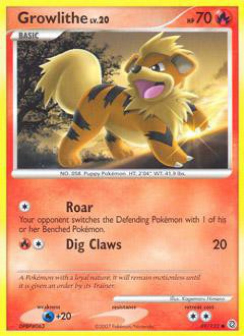 Pokemon Diamond & Pearl Secret Wonders Common Growlithe #89 Lightly Played、ToyWiz、kayou
