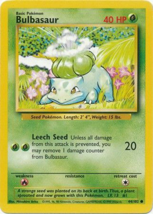 Pokemon Base Set Common Bulbasaur #44 Heavily Played、ToyWiz、kayou
