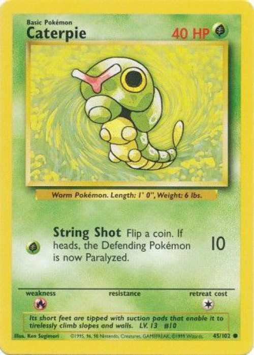 Pokemon Base Set Common Caterpie #45 Heavily Played、ToyWiz、kayou