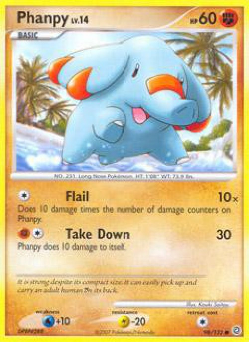 Pokemon Diamond & Pearl Secret Wonders Common Phanpy #98 Lightly Played、ToyWiz、kayou