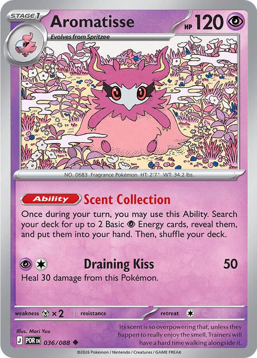 Pokemon Trading Card Game ME03: Perfect Order Uncommon Aromatisse #36、ToyWiz、kayou