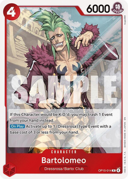 Ｂａｒｔｏｌｏｍｅｏ Ｐ One Piece Trading Card Game Adventure on Kamis Island Single Card