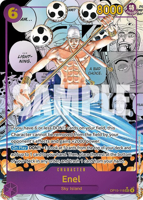 enel one piece card game OP05-100 :: Super Rare Alternative Art TCG :: OP05: Awakening Of The New Era 052 Description Enel (Parallel)