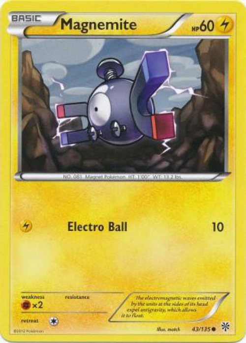Pokemon Trading Card Game Black & White Plasma Storm Common Magnemite #43 Lightly Played、ToyWiz、kayou