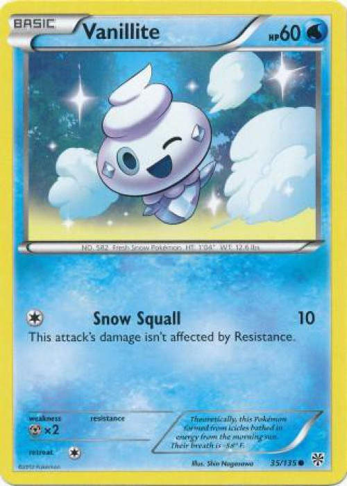 Pokemon Trading Card Game Black & White Plasma Storm Reverse Holo Vanillite #35 Lightly Played、ToyWiz、kayou