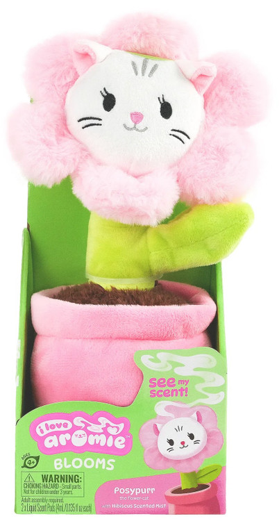 I Love Aromie Blooms Posypurr the Flower Cat Plush Scent Diffuser with  Hibiscus Scented Mist ToyMonster