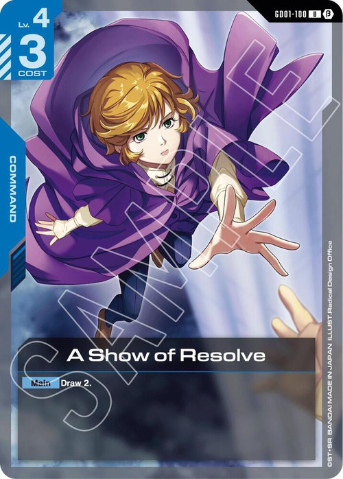Gundam Trading Card Game Newtype Rising Uncommon A Show of Resolve GD01-100、ToyWiz、kayou