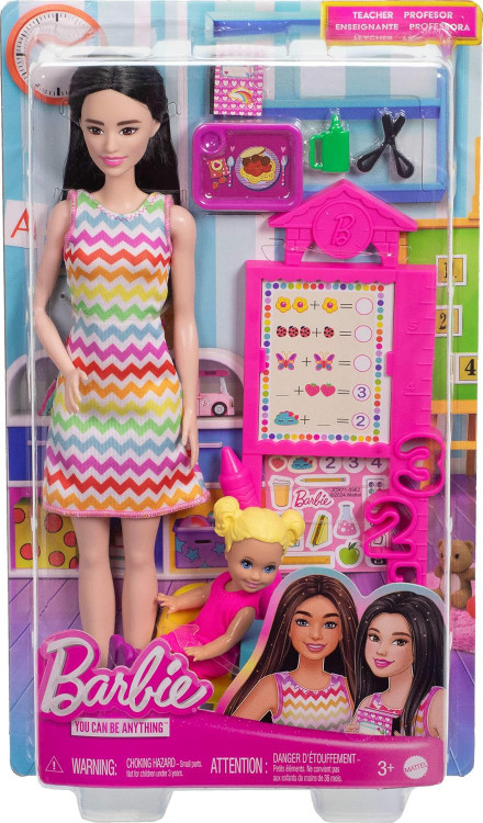 Barbie You Can Be Anything Teacher 13.25-Inch Doll with Blonde Toddler、ToyWiz、kayou