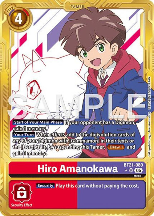 Trading Card Game Advanced Booster Digimon Generation Super Rare Hiro Amanokawa BT21-080 Reprint、ToyWiz、kayou
