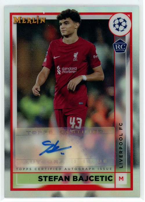 Soccer 2022-23 Topps Merlin Chrome UEFA Stefan Bajcetic AC-SB Rookie Auto、ToyWiz、kayou