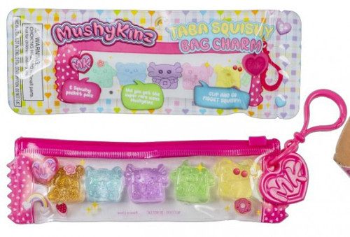Taba Squishy Pocket Palz Bag Charm Mystery Pack 5 RANDOM Micro Squishies in Zipper Pouch、ToyWiz、kayou