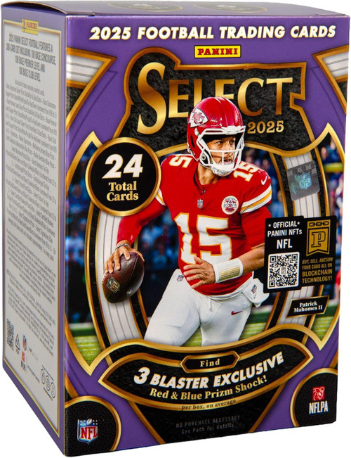 NFL Panini 2025 Select Football Trading Card BLASTER Box 6 Packs, Red & Blue Prizm Shock!、ToyWiz、kayou