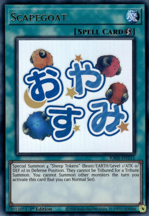 YuGiOh Trading Card Game Rarity Collection 5 Single Card Ultra Rare  Scapegoat RA05-EN111 - ToyWiz