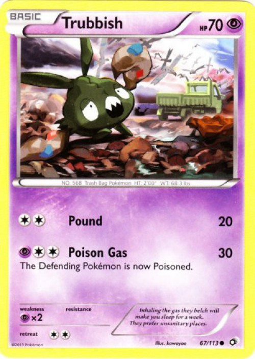 Pokemon Black & White Legendary Treasures Common Trubbish #67 Reverse Holo、ToyWiz、kayou