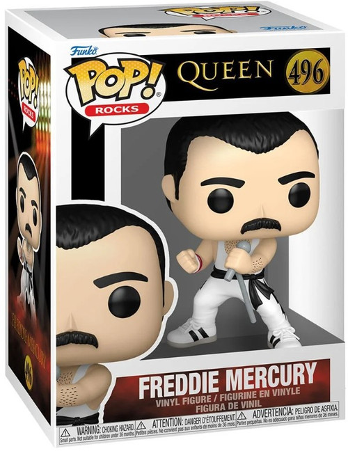 Funko Queen POP Rocks Mercury Vinyl Figure 496 White Singlet - ToyWiz