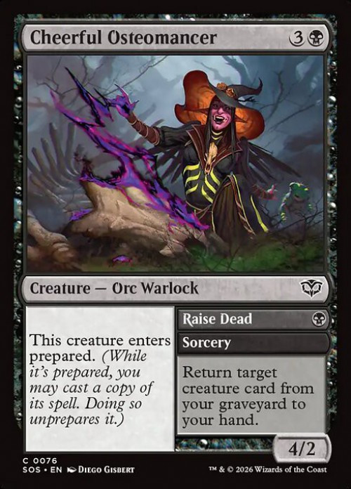 MtG Secrets of Strixhaven Common Cheerful Osteomancer // Raise Dead #76、ToyWiz、kayou