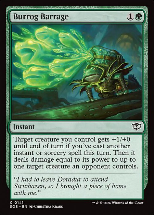 Magic The Gathering Secrets of Strixhaven Single Card Common Burrog Barrage 141 - ToyWiz Magic The Gathering Secrets of Strixhaven Single Card Common Burrog Barrage 141 - ToyWiz