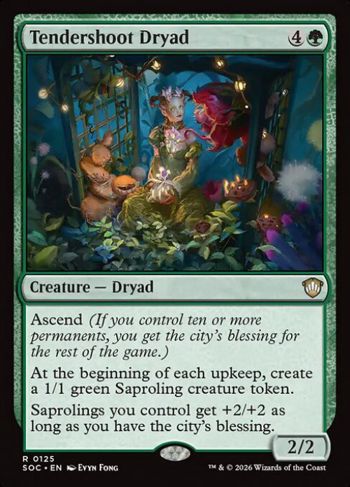 Magic The Gathering Secrets of Strixhaven Commander Single Card Rare Tendershoot Dryad 125 New Art - ToyWiz Magic The Gathering Secrets of Strixhaven Commander Single Card Rare Tendershoot Dryad 125 New Art - ToyWiz