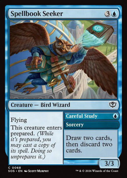 MtG Secrets of Strixhaven Common FOIL Spellbook Seeker // Careful Study #68、ToyWiz、kayou