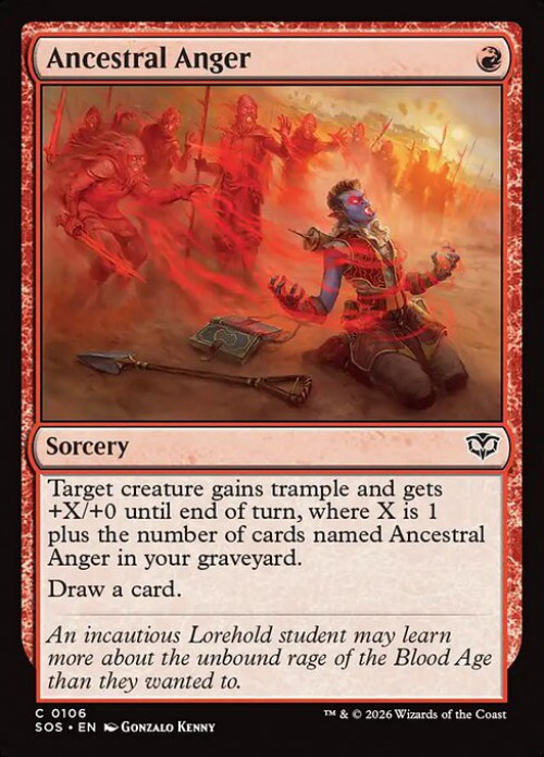 Magic The Gathering Secrets of Strixhaven Single Card Common Ancestral Anger  106 FOIL - ToyWiz