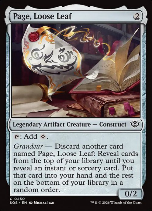 MtG Secrets of Strixhaven Common FOIL Page, Loose Leaf #250、ToyWiz、kayou