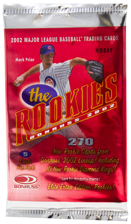 MLB Donruss 2002 The Rookies Baseball Trading Card HOBBY Pack 5 Cards、ToyWiz、kayou
