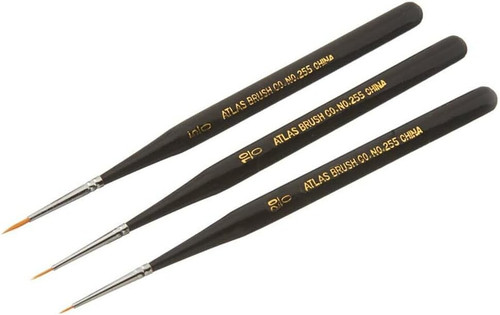 Atlas Brush Co Golden Taklon Set No. 255-3PS Brush Set、ToyWiz、kayou