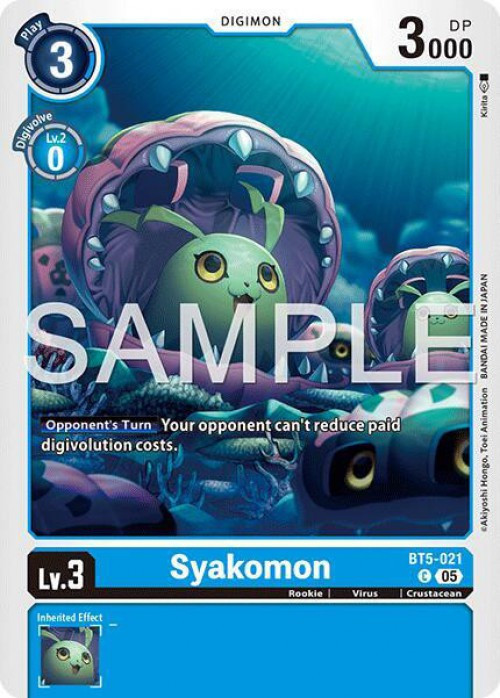 Digimon Trading Card Game Resurgence Booster Common Syakomon BT5-021 Reprinted、ToyWiz、kayou