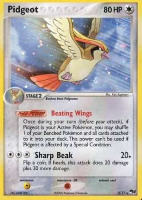Pokemon Trading Card Game Organized Play Series 2 Holo Rare Pidgeot #2 Lightly Played、ToyWiz、kayou