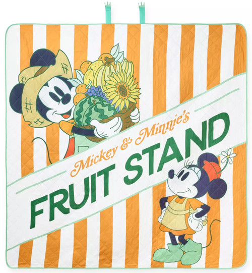 Disney Mickey & Minnie Mouse Fruit Stand Picnic Blanket with Handle、ToyWiz、kayou