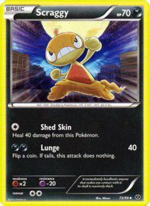 Pokemon Black & White Next Destinies Uncommon Scraggy #73 Reverse Holo、ToyWiz、kayou