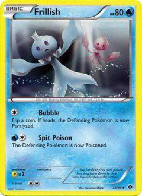 Pokemon Black & White Next Destinies Uncommon Frillish #34 Reverse Holo、ToyWiz、kayou