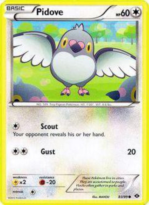 Pokemon Black & White Next Destinies Common Pidove #83 Reverse Holo、ToyWiz、kayou