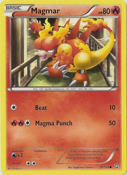 Pokemon Black & White Dragons Exalted Common Magmar #20 Reverse Holo Damage、ToyWiz、kayou
