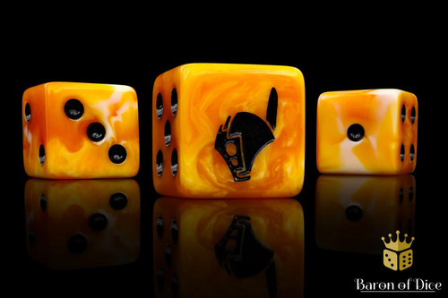 Baron Of Dice 6-Sided d6 Robot Helm - Ochre Dice Pack 25-Count Squared Edges、ToyWiz、kayou