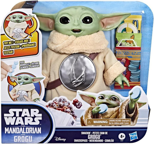 Star Wars The Mandalorian Grogu Snackin Grogu 6.5 Figure Mattel